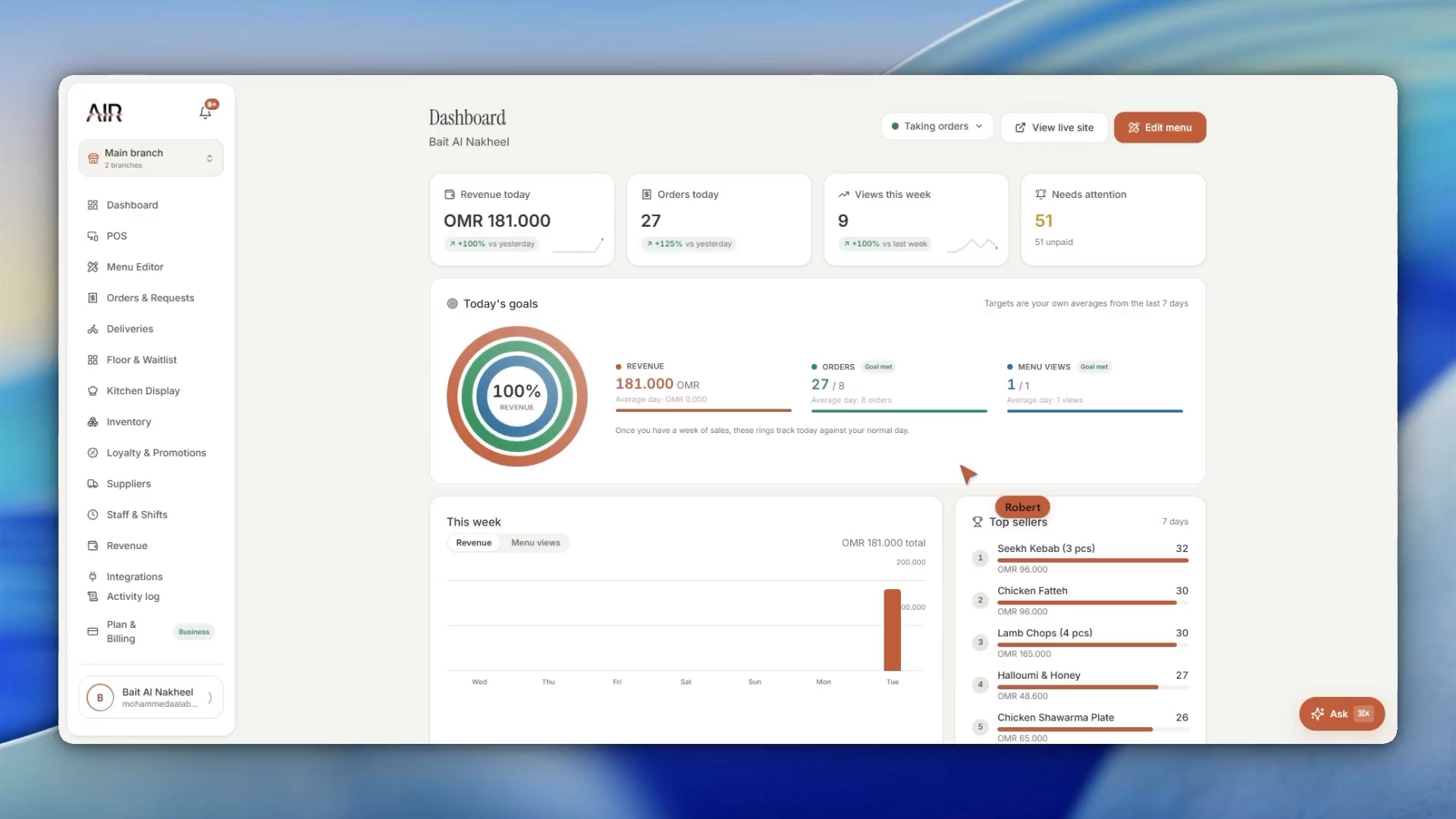 Agentix Menu — watch how AI generates a menu
